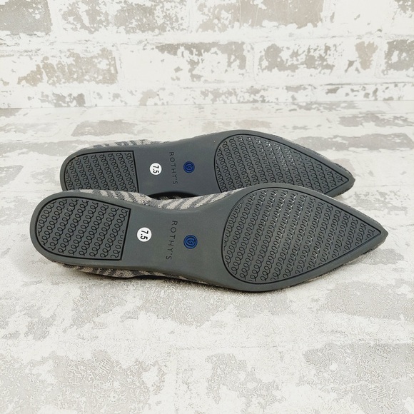 NEW Rothy's The Flat Grey Zebra Knit Round Toe Slip On Loafers E877 - Picture 7 of 10